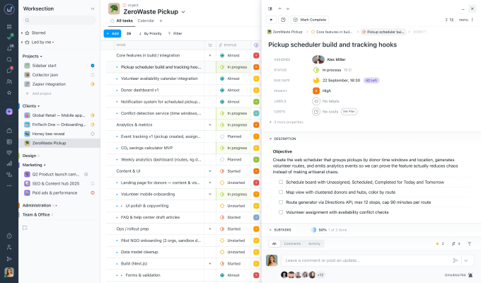 Podrobný pohled na úkol s podúkoly