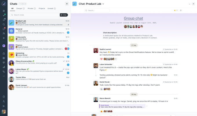 Мессенджер и комментарии