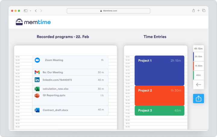 Memtime — автоматическая временная шкала работы
