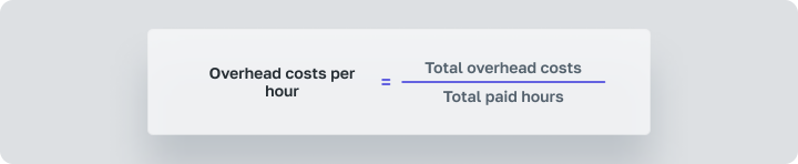 Overhead Costs Per Hour = Total Overhead Costs / Total Paid Hours