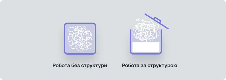 Работа без структуры и работа за структурой